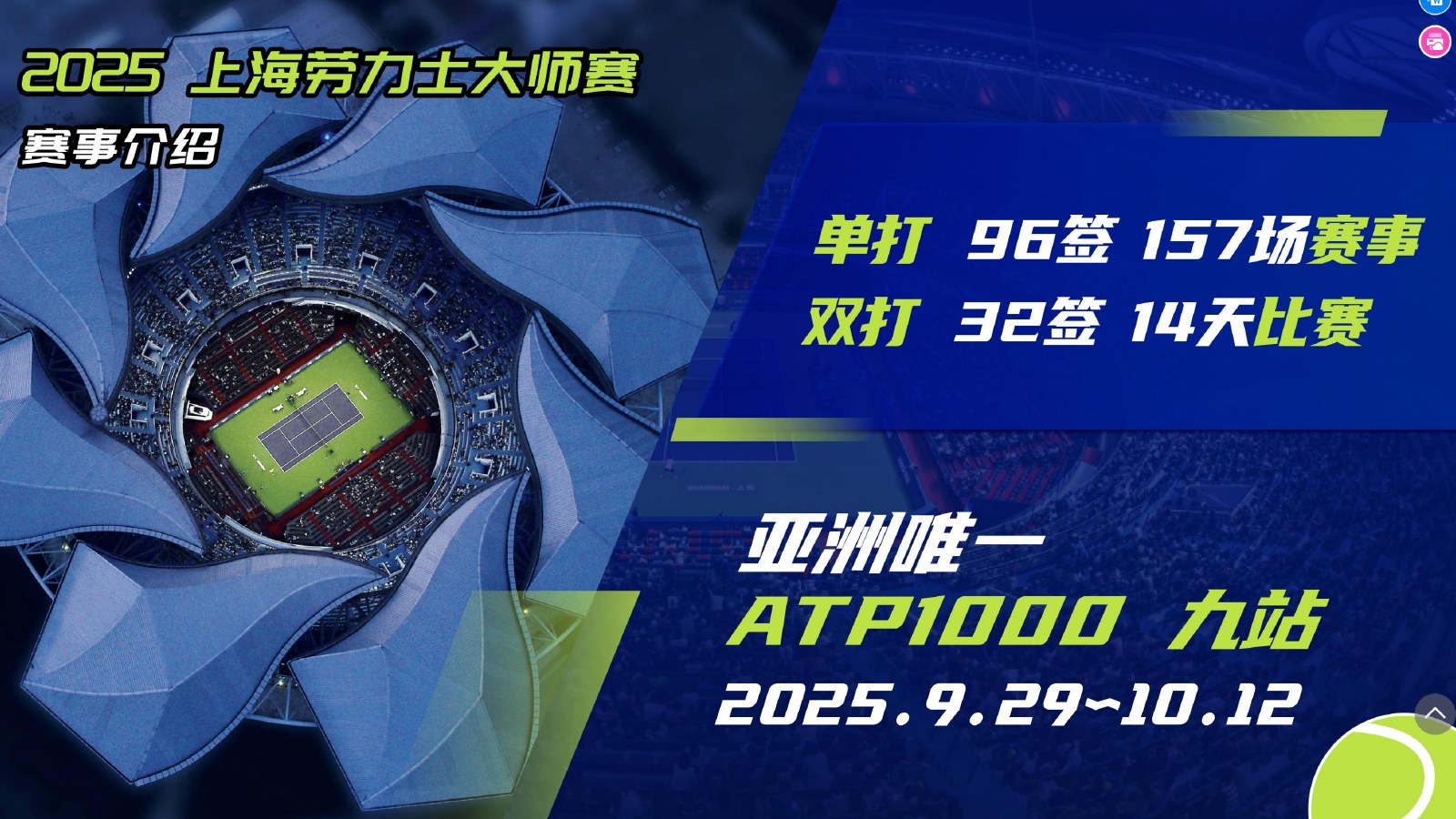 ULTRAVIOLET Credential 第 60 頁:賽事介紹|2025上海勞力士大師賽、ATP1000